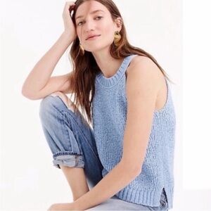 J Crew NWT Point Sur Sweater Tank Blue Size Small